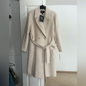Bernardo ivory Elegant Cream Double-Breasted Women's Coat